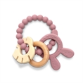 Silicone and Beech Teether “RABIT” Deep PINK